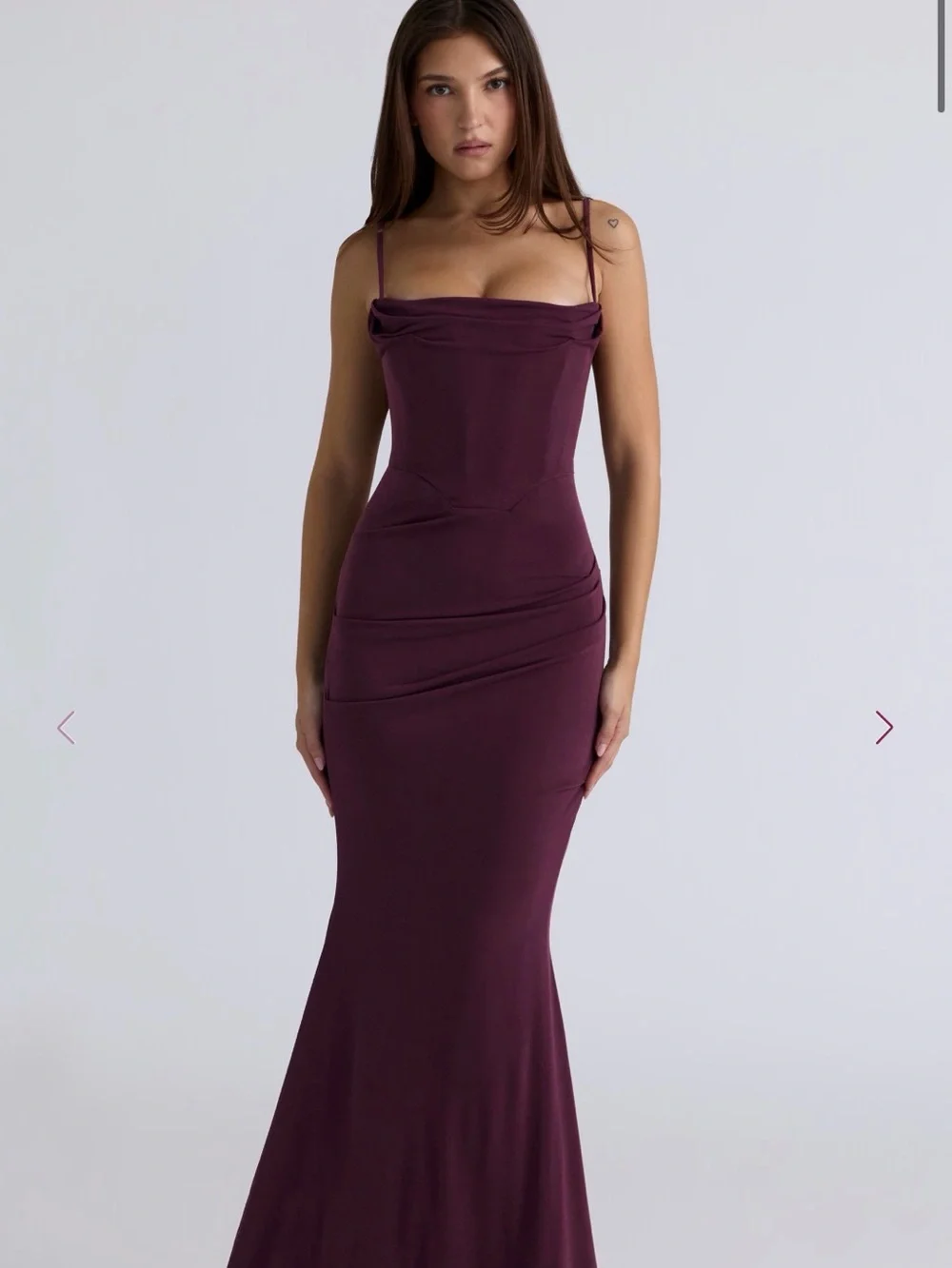 house of cb milena dark cherry corset maxi dress 'Milena' Dark Cherry Corset Maxi Dress